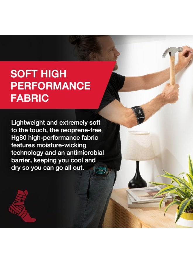 MUELLER Sports Medicine Hg80 Premium Tennis Elbow Support Strap, Elbow Pain Relief Brace For Men and Women, Black, - Image 5