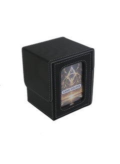 Large Capacity PU Card Box Game King Ultraman Magic The Gathering Card Storage Organizer Tabletop Game Card Holder-Color:T318 Checkered Black Gray 100
