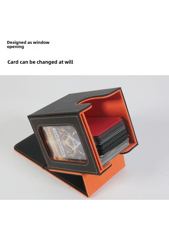 null - Large Capacity PU Card Box Game King Ultraman Magic The Gathering Card Storage Organizer Tabletop Game Card Holder-Color:T318 Checkered Black Gray 100 - Image 1