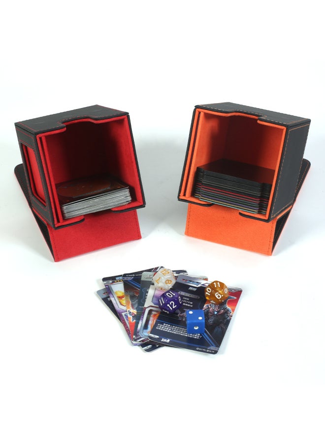 null - Large Capacity PU Card Box Game King Ultraman Magic The Gathering Card Storage Organizer Tabletop Game Card Holder-Color:T318 Checkered Black Gray 100 - Image 1