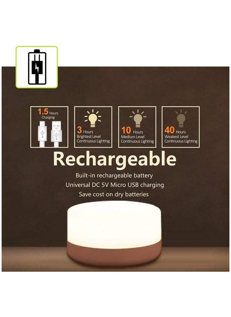 FIRST PRO - Baby Night Light, Rechargeable Mini Touch Light, Wireless LED Night Lights for Kids, Portable Bedside Lamp for Breastfeeding, Dimmable Nursery Lamp - Image 1