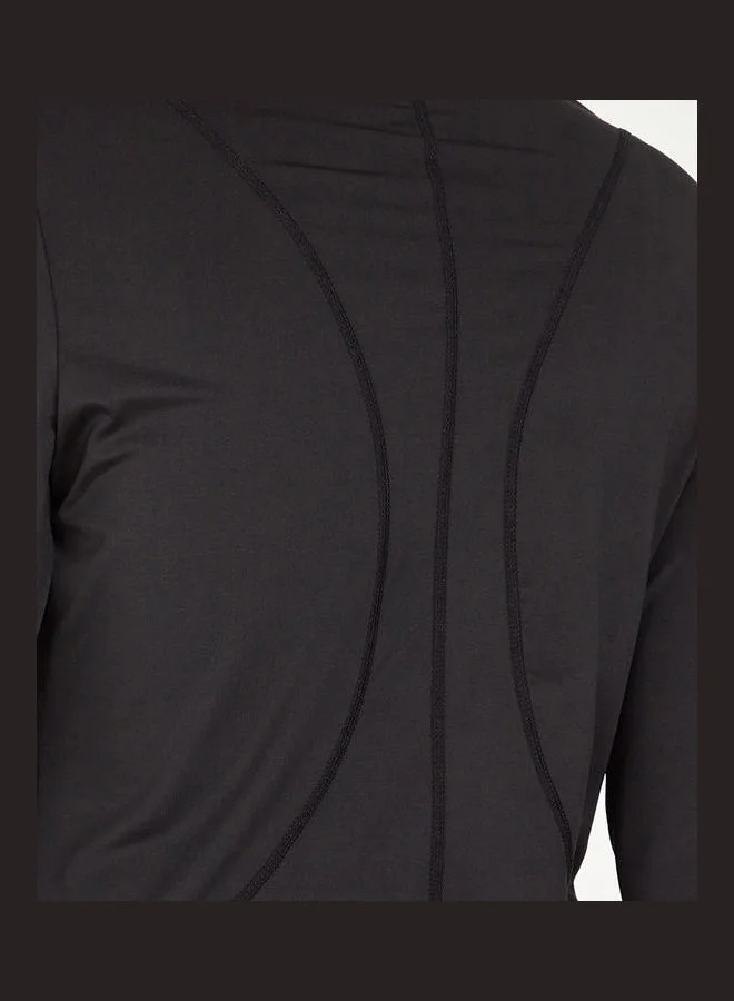 Styli Stitch Insert Thumbhole Detail Long Sleeves Active Top