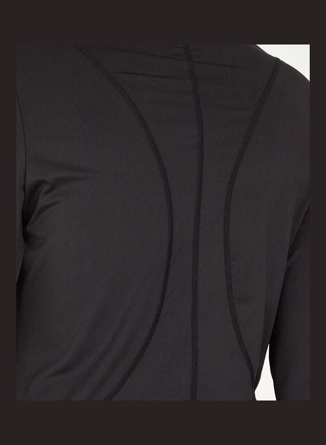 Styli Stitch Insert Thumbhole Detail Long Sleeves Active Top  - Image 3
