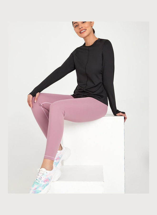 Styli Stitch Insert Thumbhole Detail Long Sleeves Active Top  - Image 2