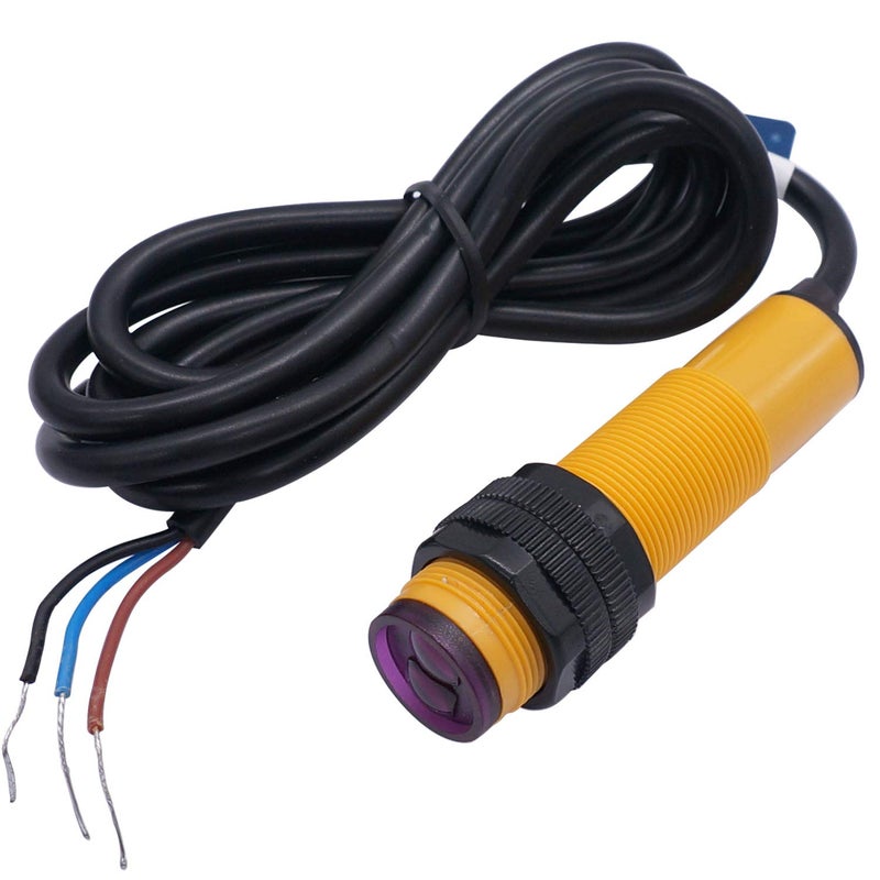 Taiss /photoelectric Sensor 30 cm Adjustable M18 Diffuse photoelectric Switch Sensor Optical Three Lines NPN NO (Normally Open) Proximity Switch 6-36VDC E3F-DS30C4 - Image 1