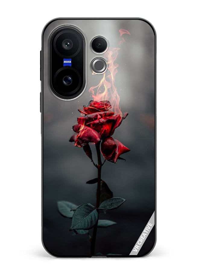 Protective Case Cover For Vivo X200 FE Burning Rose Design Multicolour