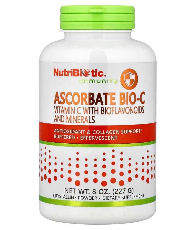 Nutribiotic Immunity Ascorbate Bio-C Powder Vitamin C With Bioflavonoids And Minerals 8 oz (227 g)