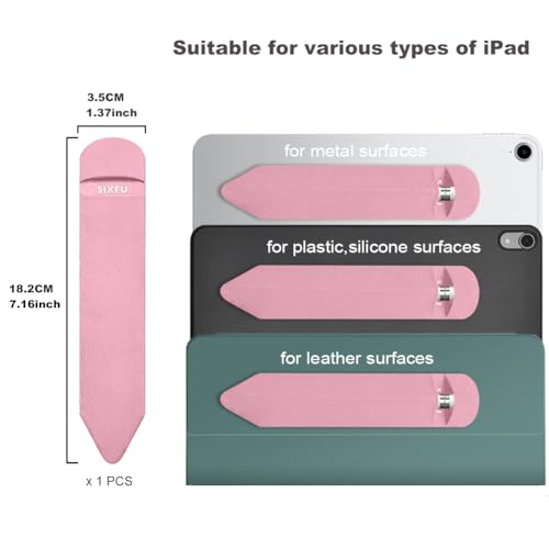 SIXFU Pencil Holder Compatible with Apple Pencil Pro/ 2nd Generation/ 1st Generation/USB-C Pencil, Adhesive Elastic Sleeve Pocket for iPad Pencil and Multiple Types Stylus Pen (Pink) - Image 5