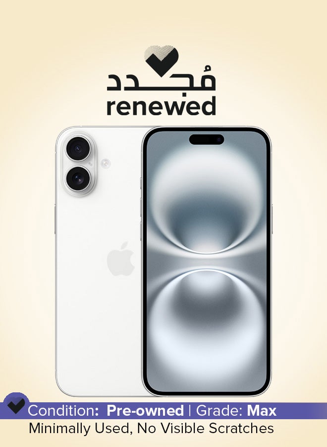 Apple Renewed - iPhone 16 Plus 128GB White 5G With FaceTime - International Version - Image 1