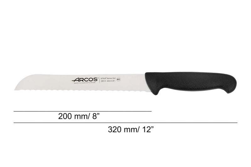 Arcos سكين خبز أركوس سوداء مسننة 200 مم سلسلة 2900 - Image 2