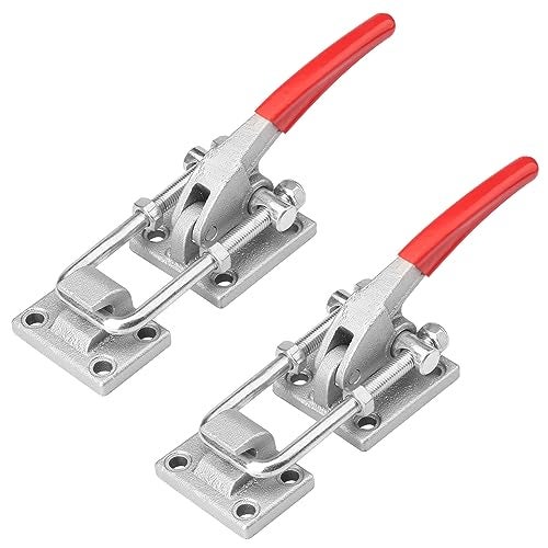 GENHAKON 10.2 Inch 2 Pack Heavy Duty Large Toggle Clamp Latch, 7700Lbs Holding Capacity, Tire Carrier Latch, Self-Lock U-Bolt Adjustable for Trailer Latch, Machine, Smoker Lid, latches Hardware, by GENHAKON. - Image 1