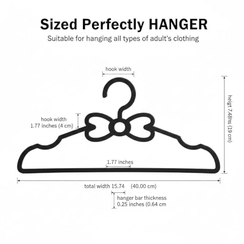 GROFFY Plastic Premium Clothes Hangers for Hanging Clothes, Hangers for Clothes Hanging,Hangers for Clothes in Wardrobe (Black, Pack of 10) - Image 2