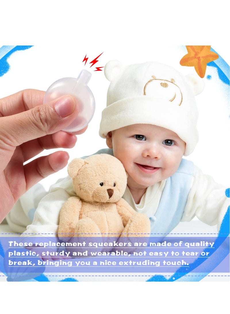 KASTWAVE 30 Pcs Durable Squeak Toy Replacements - Clear, Round, Squeakers Dog Squeakers Replacement Dog Baby Toy Noise Maker Insert Replacement for Dogs and DIY Toy Repairs (50mm/1.97in) - Image 2