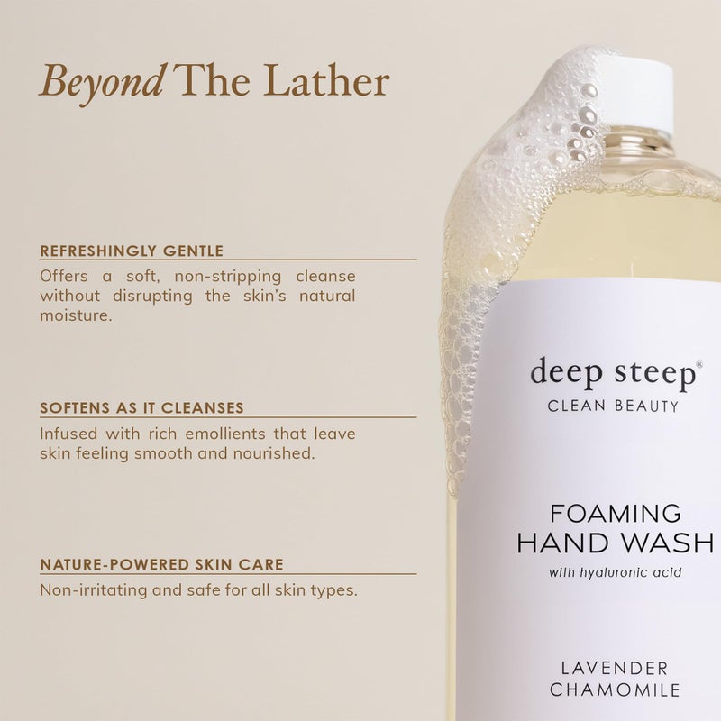 Deep Steep Foaming Hand Wash, Grapefruit Bergamot Refill, 33oz, Gentle Cleanser with Aloe, Argan Oil, Shea Butter & Hyaluronic Acid â€“ Vegan, Clean Beauty, Soft & Hydrated Hands - Image 5