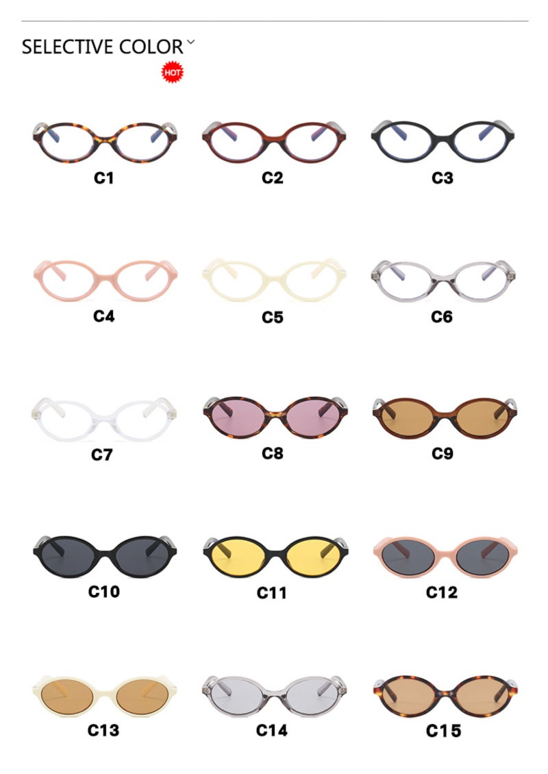 Metal hinged oval small frame glasses - Image 2