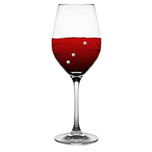 Barski - Handmade Glass - Sparkle - Red Wine Glass - Decorated with Real Crystal Diamonds - 16 oz. - Made in Europe - Set of 4 - Image 2