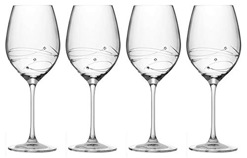 Barski - Handmade Glass - Sparkle - Red Wine Glass - Decorated with Real Crystal Diamonds - 16 oz. - Made in Europe - Set of 4 - Image 4