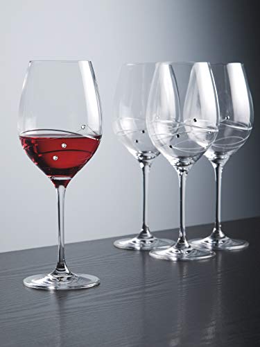 Barski - Handmade Glass - Sparkle - Red Wine Glass - Decorated with Real Crystal Diamonds - 16 oz. - Made in Europe - Set of 4 - Image 3