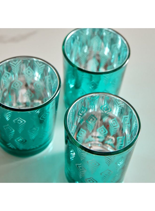 هوم بوكس طقم شمعدانات ثلاثي من الزجاج الزخرفي - Image 4