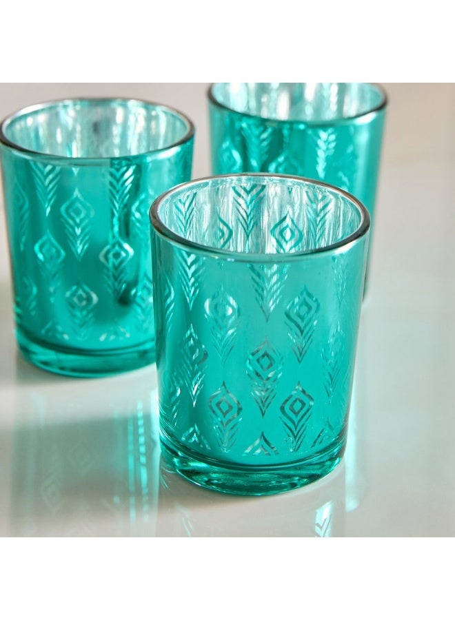 هوم بوكس طقم شمعدانات ثلاثي من الزجاج الزخرفي - Image 3