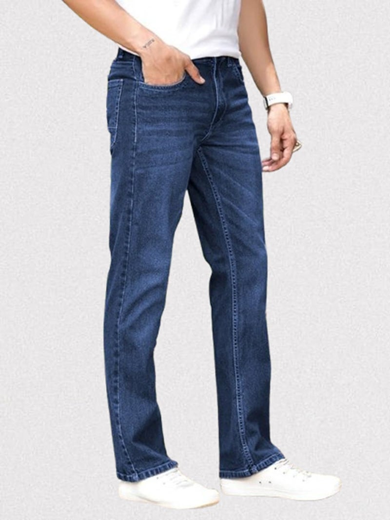 Ben Martin Men's Smart Fit Stretchable Jeans || Dark Blue Mid-Rise Denim Pants with Whisker Wash || Premium Casual Wear Jean for Men || 5 Pocket Jean's for Men's – Size 38 (1) - Image 3