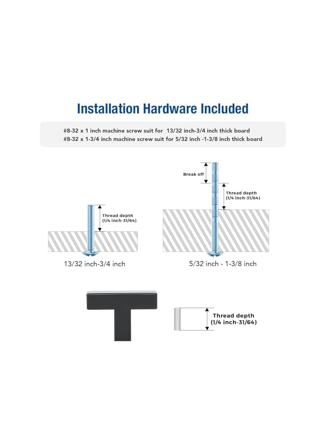 The Bros 2 Pack Cabinet Knobs, Black Cabinet Handles, Kitchen Cabinet Knobs 2 Inch, Single Hole Drawer Knobs for Dresser Drawers - Image 3