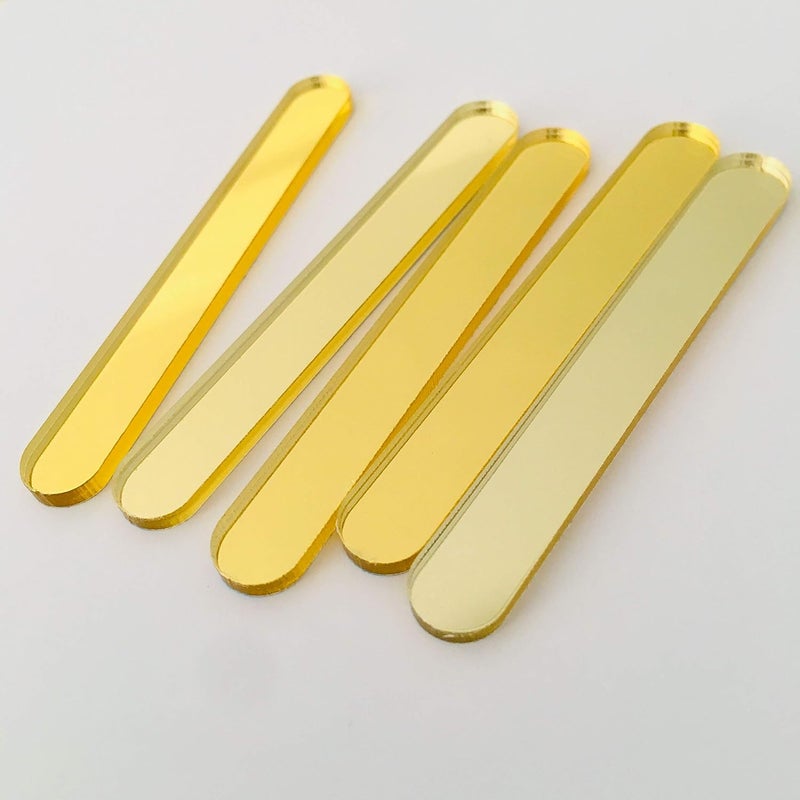 CHENRUI 30 Pcs Mini Acrylic Cakesicle Popsicle Sticks for Ice Creamsicle Candy Apple (Gold Mirror) - Image 3