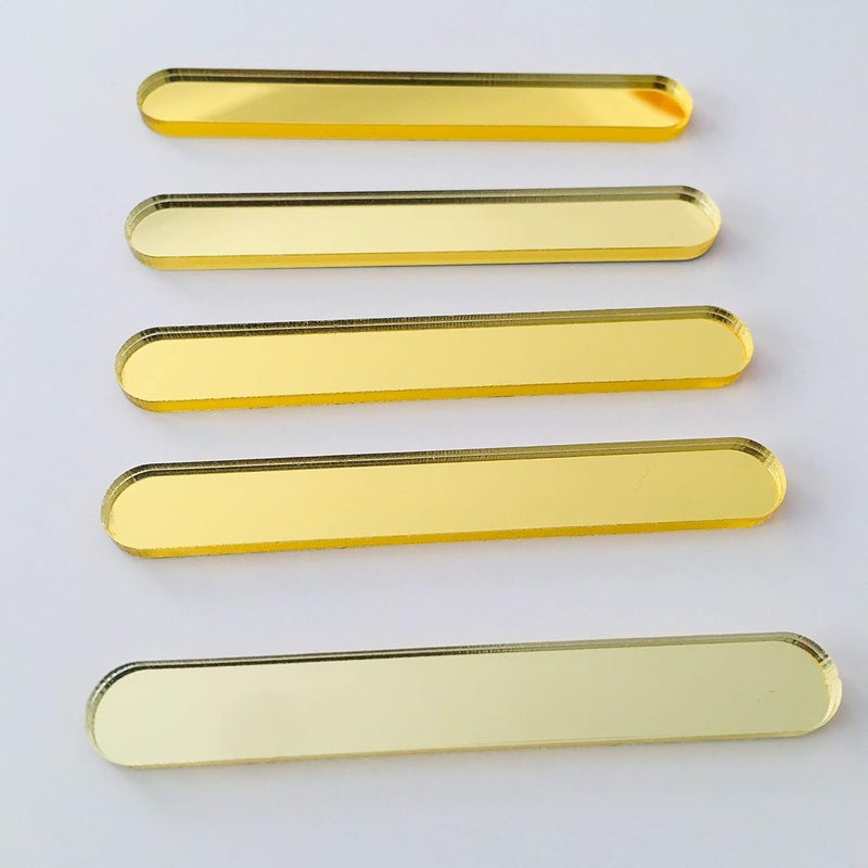 CHENRUI 30 Pcs Mini Acrylic Cakesicle Popsicle Sticks for Ice Creamsicle Candy Apple (Gold Mirror) - Image 1