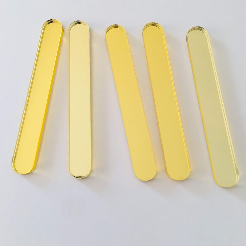 CHENRUI 30 Pcs Mini Acrylic Cakesicle Popsicle Sticks for Ice Creamsicle Candy Apple (Gold Mirror) - Image 2
