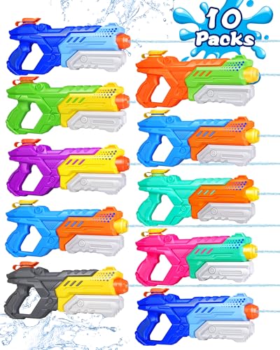 Quanquer 600cc Water Gun for Kids Adults 10 Pack Super Squirt Blasters Soaker with Long Range High Capacity Pump Action Summer Swimming Beach Outdoor Water Fighting Play Pool Toys for Boys Girls - Image 1