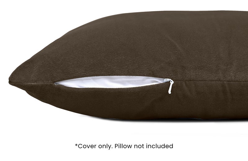 MY ARMOR Velvet Cushion Covers Set of 1-16 x 16 Inches / 40 x 40 Cm, Soft & Luxurious Cushion Cases for Bedroom, Sofa, Chair & Living Room - Brown - Image 2