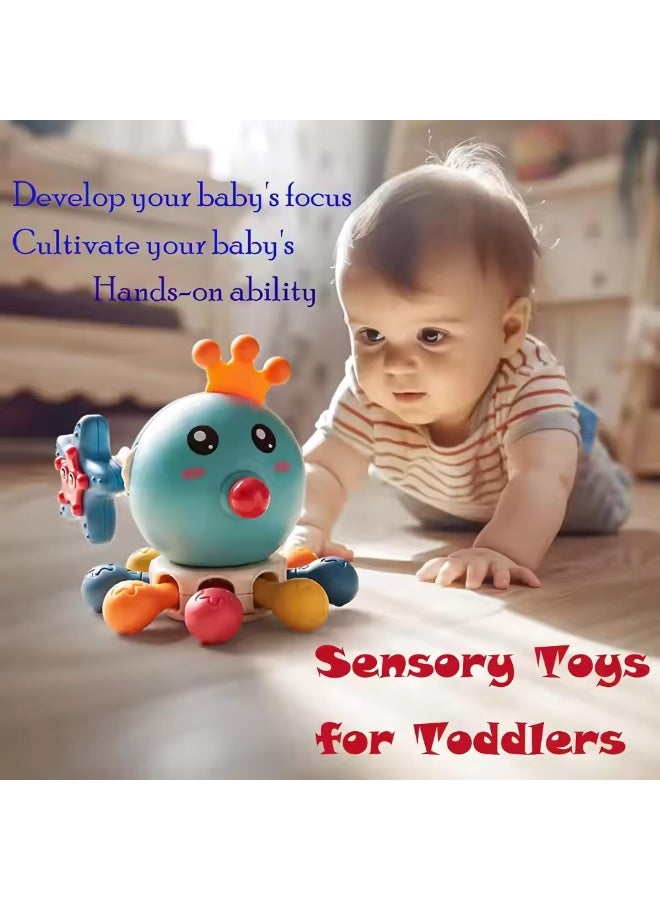 Twisoo Baby Spinning Octopus Toy – Rotating Popper Activity Fidget Sensory Toy, Montessori Interactive Press & Rattle Toy for Toddlers and Kids, Fine Motor Skill Development Toy (Green) - Image 2