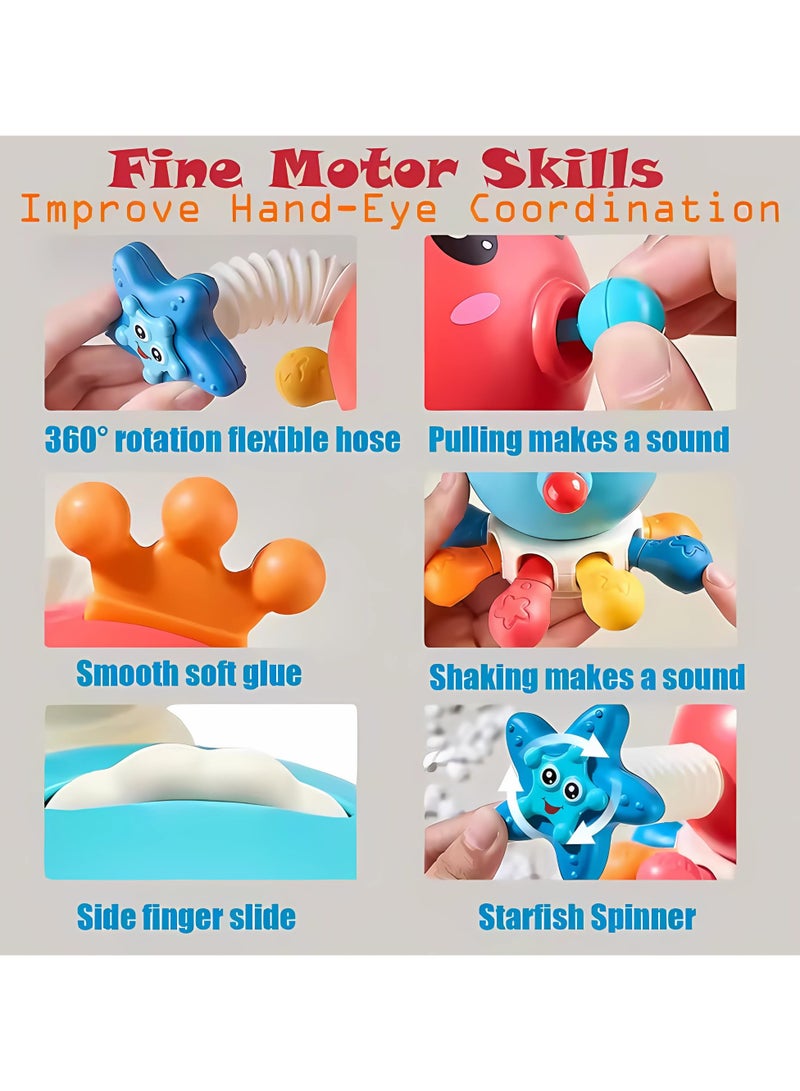 Twisoo Baby Spinning Octopus Toy – Rotating Popper Activity Fidget Sensory Toy, Montessori Interactive Press & Rattle Toy for Toddlers and Kids, Fine Motor Skill Development Toy (Green) - Image 4