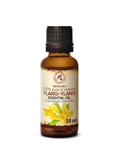 Aromatika Ylang-Ylang Essential Oil 1.0 Fl Oz – Cananga Odorata – Madagaskar – 100% Pure & Natural Ylang Ylang Oil Best for Aromatherapy – Good Sleep - Relaxation - Massage - Aroma Diffuser  - Image 1