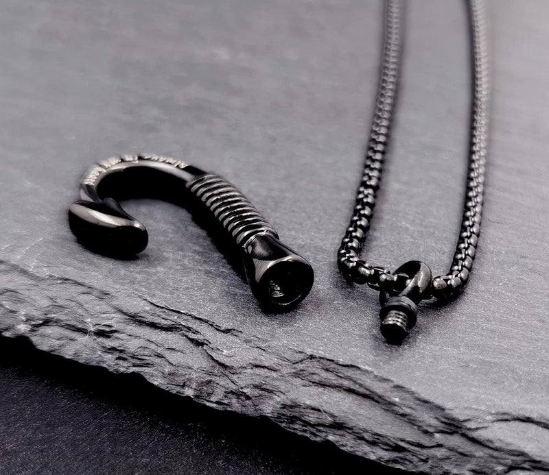 YOUFENG Fishing Hook Urn Necklace for Ashes Stainless Steel Cremation Jewelry Always in My Heart Ashes Necklaces Memorial Keepsake for Men - Image 5