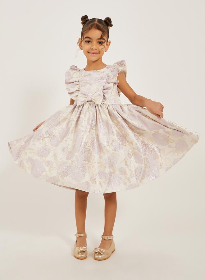 ستايلي فستان ستيلي بلا أكمام بتفاصيل كشكش وربطة عنق - Image 1