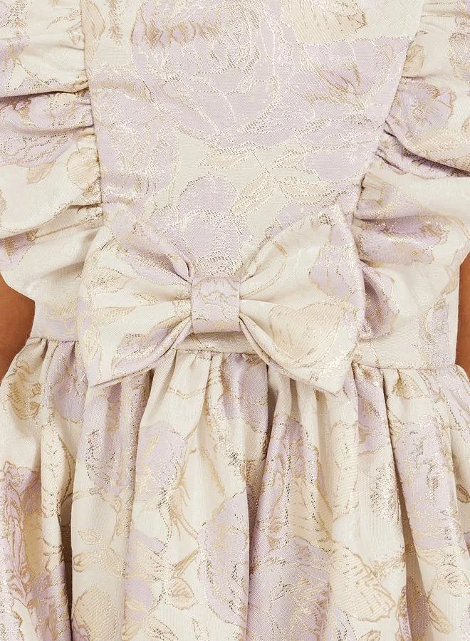 Styli Styli Ruffled Detail Bow Detail Sleeveless Dress