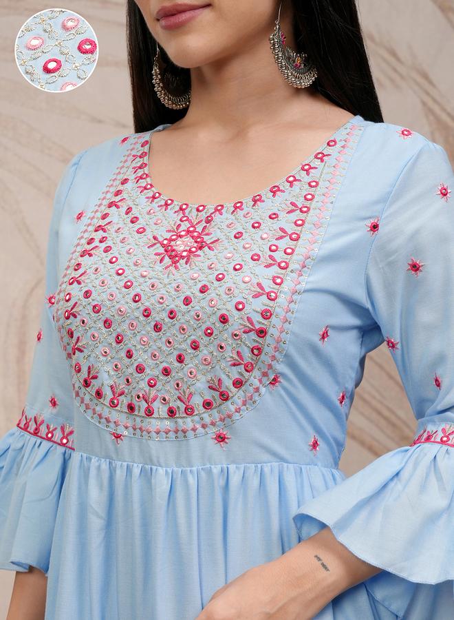 فيشود فستان مطرز واسع - Image 5