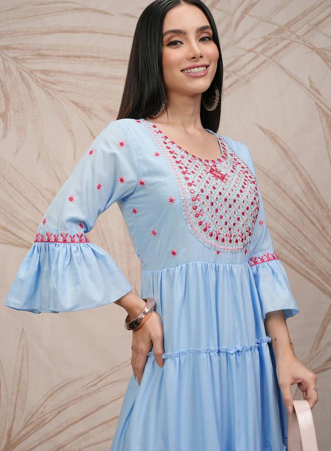 فيشود فستان مطرز واسع - Image 1