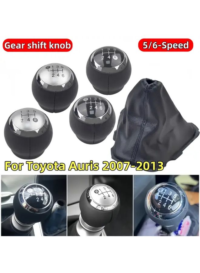 مقبض ناقل حركة أسود بست سرعات مع غطاء غبار للسيارات المدمجة - Image 1
