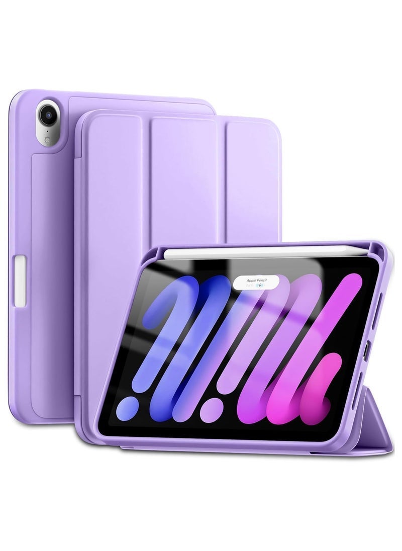 MUNTAQI iPad Mini 7 Case 2024 (A17 Pro) – Compatible with iPad Mini 7th/6th Generation (8.3 Inch) 2024/2021, Slim Trifold Stand Cover with Pencil Holder, Soft TPU Back, Auto Sleep/Wake Function, Lavender, Lightweight & Shockproof Protection - Image 1