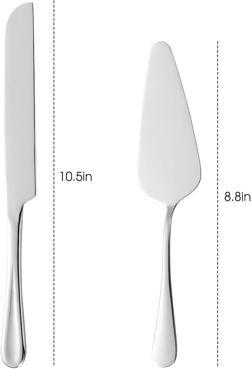 ERVILO Cake Serving Set, Cake Pie Pastry Servers, Stainless steel Cake Knife and Server Set Perfect For Birthday, Wedding, Parties and Events (Silver) - Image 5