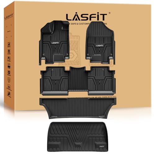 LASFIT Floor Mats Trunk Mat for Honda Odyssey 2026 2025 2024 2023 2022 2021 2020 2019 2018 Mini Passenger Van All Weather TPE Car Floor Liners1st 2nd 3rd Row Cargo Mat Full Set - Image 1