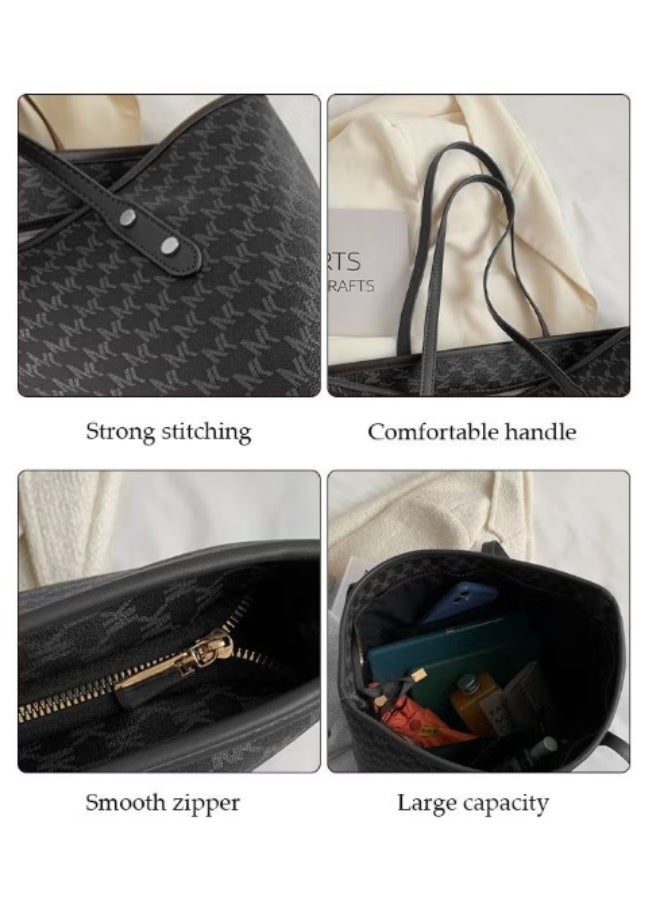 Women's Shoulder Tote Bag Faux Leather Handbag for Women Large Capacity Messenger Fashionable Travel Shoulder Bag for Ladies Girls College Students - Image 5
