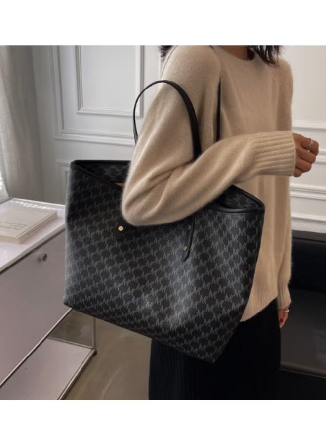 Women's Shoulder Tote Bag Faux Leather Handbag for Women Large Capacity Messenger Fashionable Travel Shoulder Bag for Ladies Girls College Students - Image 3
