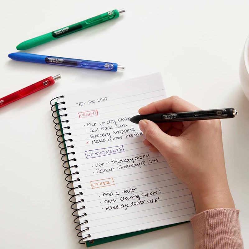 Paper Mate طقم أقلام بيبر ميت، أقلام جل إنك جوي القابلة للسحب، أقلام فليير ذات رأس شعري، 28 قطعة - ألوان متنوعة، كتابة سلسة، جفاف سريع - Image 2