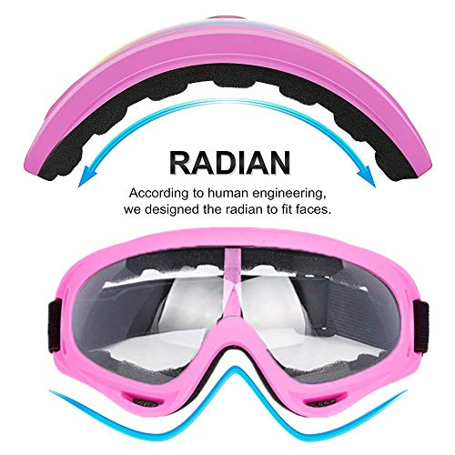 LJDJ Motorcycle Goggles,2 Pack Dirt Bike ATV Motocross Windproof Anti-UV Adjustable Riding Cycling Hiking Protective with 2 Pack Neck Breathable Bandana Mask for Men Women Kids Youth Adult - Image 3