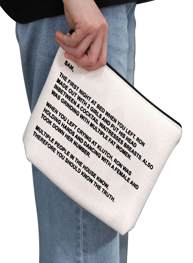 G2TUP TV Series Inspired Gift The Note to Sam Makeup Bag The Letter Cosmetic Bag Travel Pouch with Zipper for Fans (The Letter White Bag) - Image 2