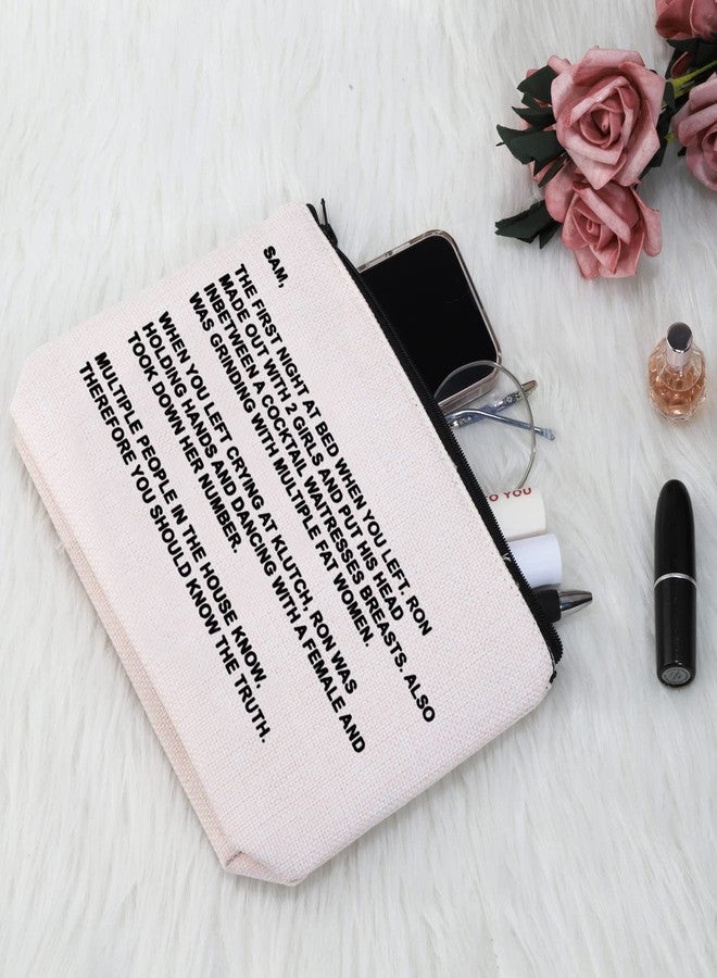 G2TUP TV Series Inspired Gift The Note to Sam Makeup Bag The Letter Cosmetic Bag Travel Pouch with Zipper for Fans (The Letter White Bag) - Image 4