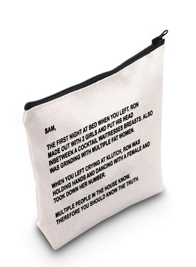 G2TUP TV Series Inspired Gift The Note to Sam Makeup Bag The Letter Cosmetic Bag Travel Pouch with Zipper for Fans (The Letter White Bag) - Image 1